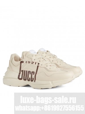 Gucci Unisex '1921 Gucci' Rhyton sneaker in ivory leather Cream