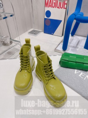 Bottega Veneta Stride Lace-up rubber Boots Kiwi Green 2022 Collection