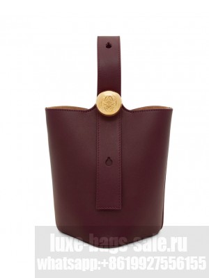 Loewe Mini Pebble Bucket Bag In Mellow Calfskin Mauve