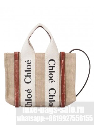 Chloe Mini Woody Tote Bag Coffee