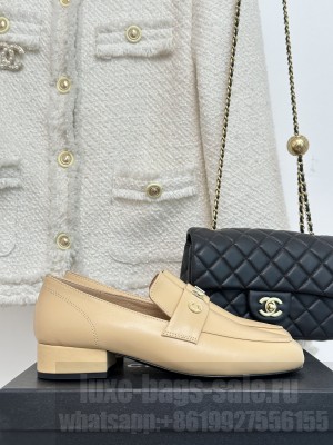 Chanel Women's Calfskin Loafers 3cm 2023 Black Beige 09