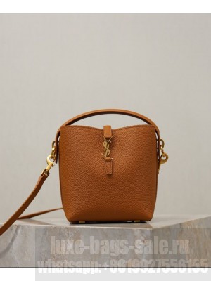 Saint Laurent LE 37 Mini Leather Handbag Coffee