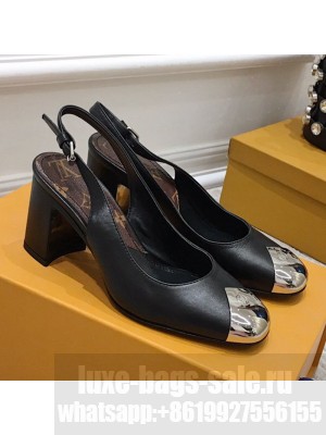 Louis Vuitton Louise Calfskin Slingback Pumps Balck 2021 Collection