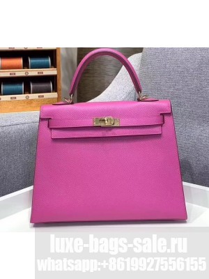 Hermes Kelly 25cm Bag in Original Epsom Leather Dark Pink