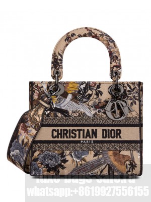 Christian Dior Medium Lady D-Lite Bag Apricot