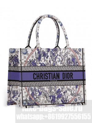 Christian Dior Lucky Medium Dior Book Tote White