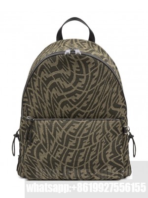 Fendi Backpack In FF Vertigo Fabric 7VZ042 Coffee