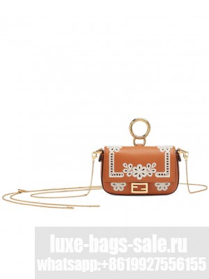 Fendi Nano Baguette Charm 7AR844 Coffee