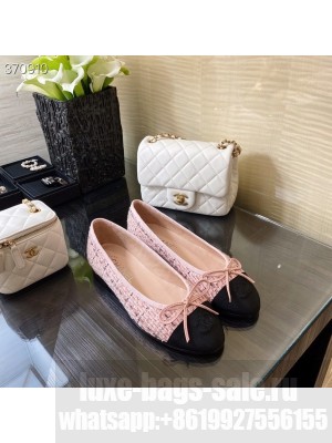 Chanel Ballerina Flats Tweed/Lambskin Leather Spring/Summer 2021 Collection, Light Pink