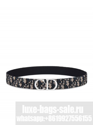 Christian Dior Reversible Belt Strap Dark Blue