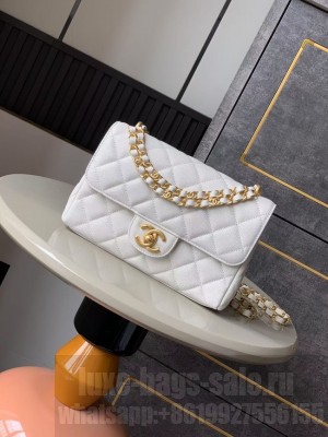 Chanel Grained Calfskin Shoulder Bag AS5330 white
