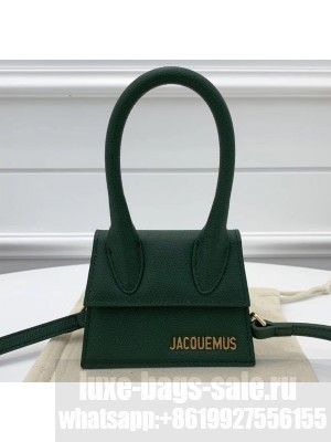 Jacquemus Grained Leather Le Chiquito Micro Bag Dark Green