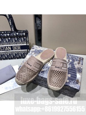 DIOR GRANVILLE ESPADRILLE OPEN BACKNUDE Mesh Embroidery