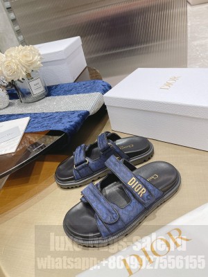 Dior DiorAct Blue Flat Slide Sandals 2022 Collection