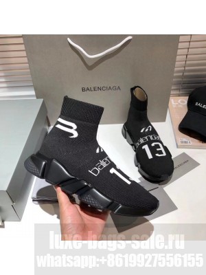 Balenciaga Speed Knit 13 Sock Short Boots Black 2021 Collection