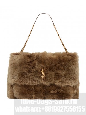 Saint Laurent Niki Oversized In Shearling Coffee