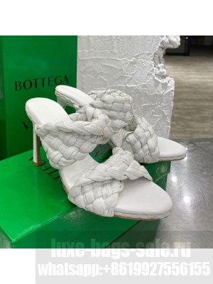 Bottega Veneta The Curve Raffia Heel Sandals 9.5cm White  2021 Collection