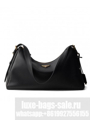 Prada Imee Large Leather Shoulder Bag 1BC228 Black