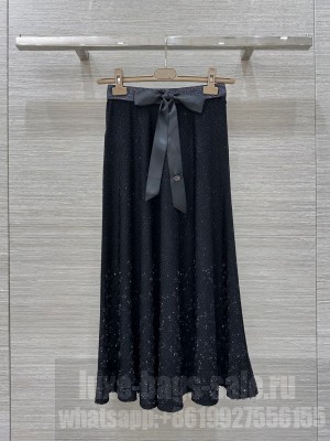 Chanel Skirt/Dress with Sequins and Bow Black 2025