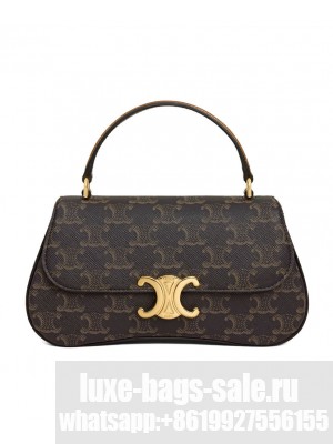 Celine Teen Celine Lola In Triomphe Canvas And Calfskin Coffee
