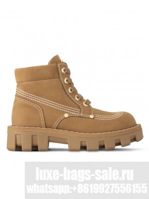 Louis Vuitton Unisex LV Checker Ankle Boot 1ACN8D Apricot
