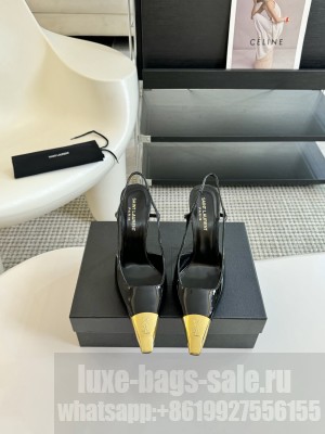 Saint Laurent Jeanne Slingback Pumps In Patent Leather 