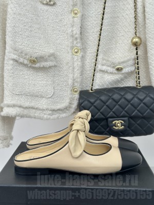 Chanel Lambskin Mary Janes slide Flats G46149 2025 Beige