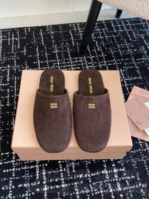 Miu Miu Suede Flat Mule 011