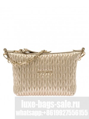 Miumiu Spirit Matelasse Leather Mini Bag 5NE844 Golden
