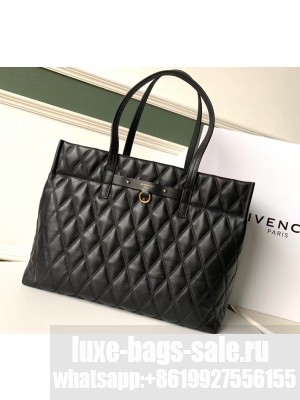 Givenchy Duo Shopper Tote Bag in Diamond Quilted Leather Black