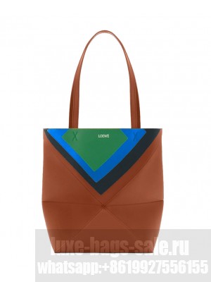 Loewe Bolso Puzzle Fold Square Medium De Piel Coffee