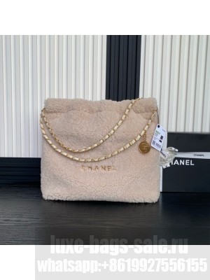 CHANEL 22 HANDBAG wool AS3261 Beige