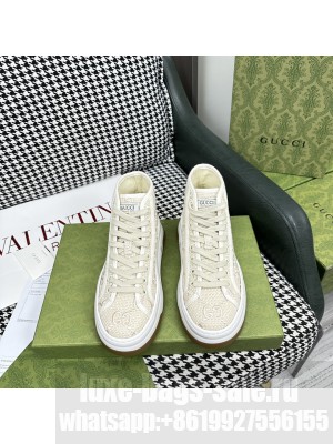 Gucci GG Embroidered High-top Platform Sneakers 5cm 2023 012