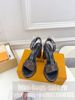 Louis Vuitton Silhouette Sandal 11cm in Leather and Monogram 2023 Brown 
