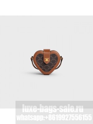 CELINE ENVELOPPE BAG IN TRIOMPHE CANVAS AND CALFSKIN 198212 TAN