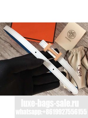Hermes Width 1.3cm Reversible Leather Constance H Buckle Belt White/Pink Gold