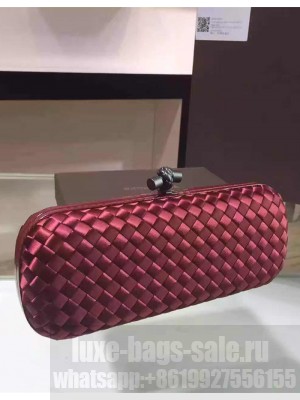 Bottega Veneta stretch knot clutch 8651# burgundy