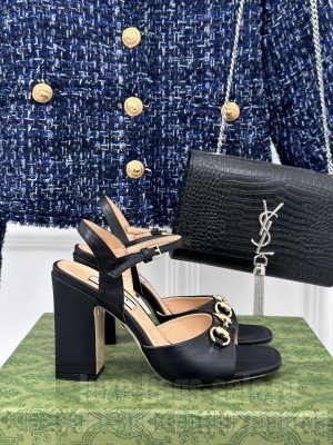 Gucci women's Horsebit 9.5cm Platform sandals Black