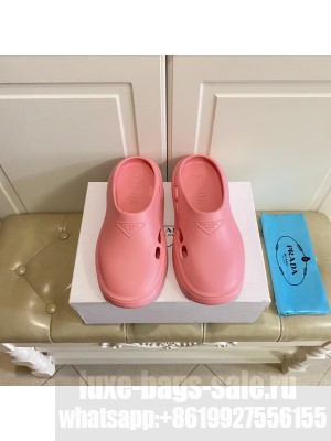 Prada Unisex Foam Rubber Mules 2022 Collection,Pink
