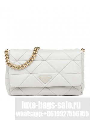 Prada System Nappa Leather Patchwork Bag 1BD291 Cream