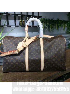 Louis Vuitton Keepall 55 Bandouliere Duffle Bag Monogram Canvas Fall/Winter 2017 Collection M41424, Beige