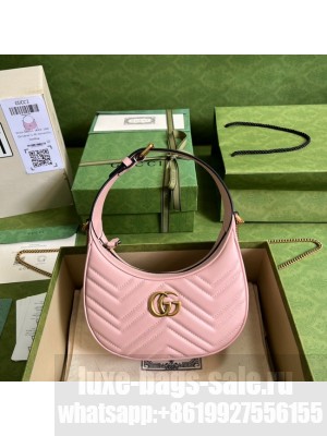 Gucci GG Marmont half-moon-shaped mini bag 699514 pink