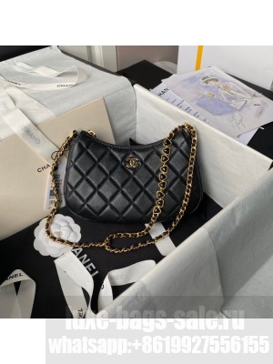 CHANEL 24P CLUTCH WITH CHAIN AP3763 black