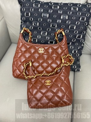 Chanel 24A Original Leather Hobo Bag AS4922 AS4923 Brown