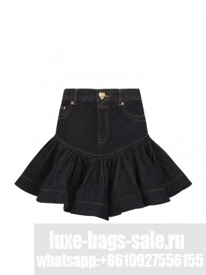 Zimmermann Women's Crush Denim Frill Mini Skirt Black