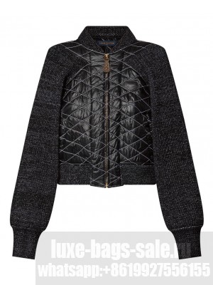 Louis Vuitton Women's Quilted Malletage Bomber Jacket Black