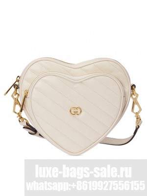 Gucci Interlocking g Mini Heart Shoulder Bag 751628 Cream