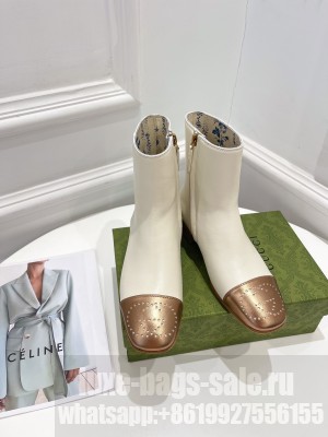 Gucci Women's with Interlocking G Hills Logo ankle boot White 2021 Collection