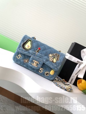 Chanel CLASSIC 11.12 HANDBAG AS1116 LIGHT BLUE