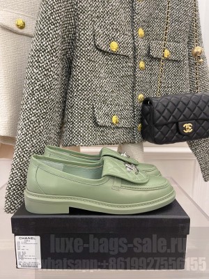 Chanel 3cm Quilting CC Loafers G36646 Green Spring 2022 Collection